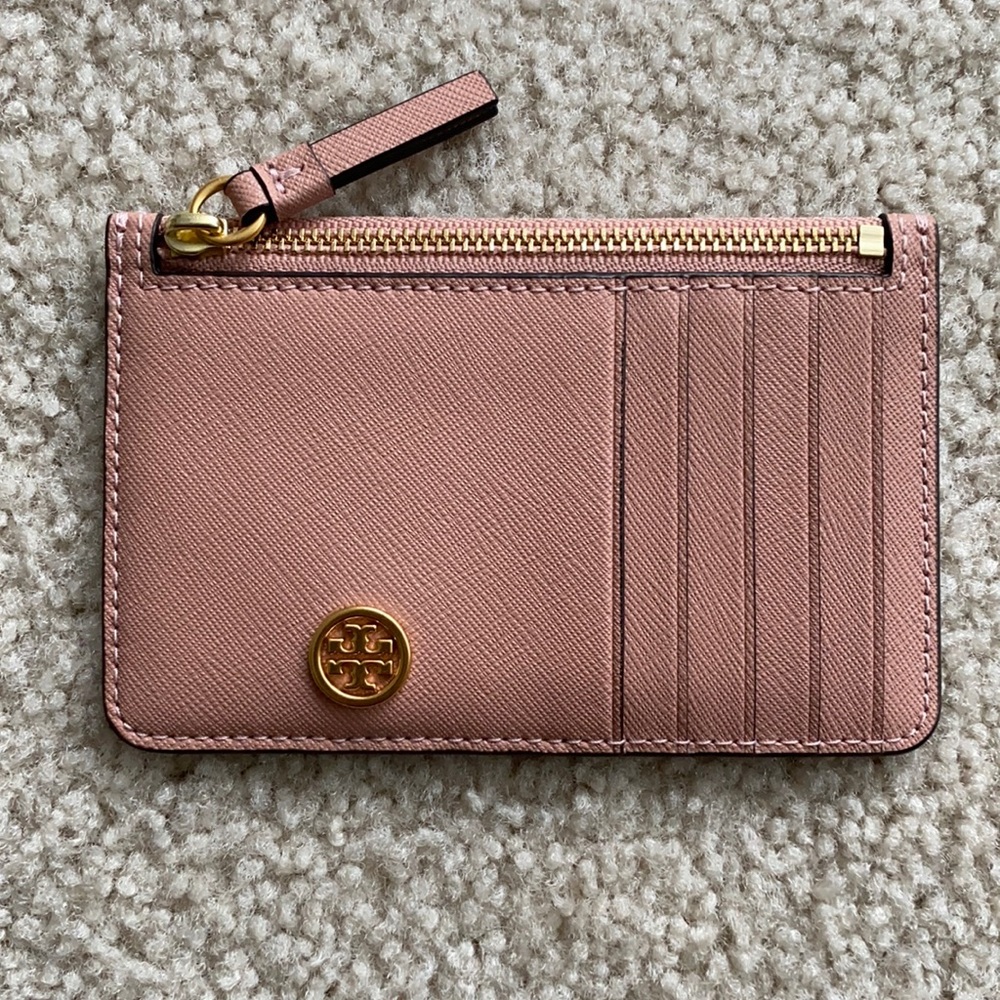 Tory Burch light pink card holder